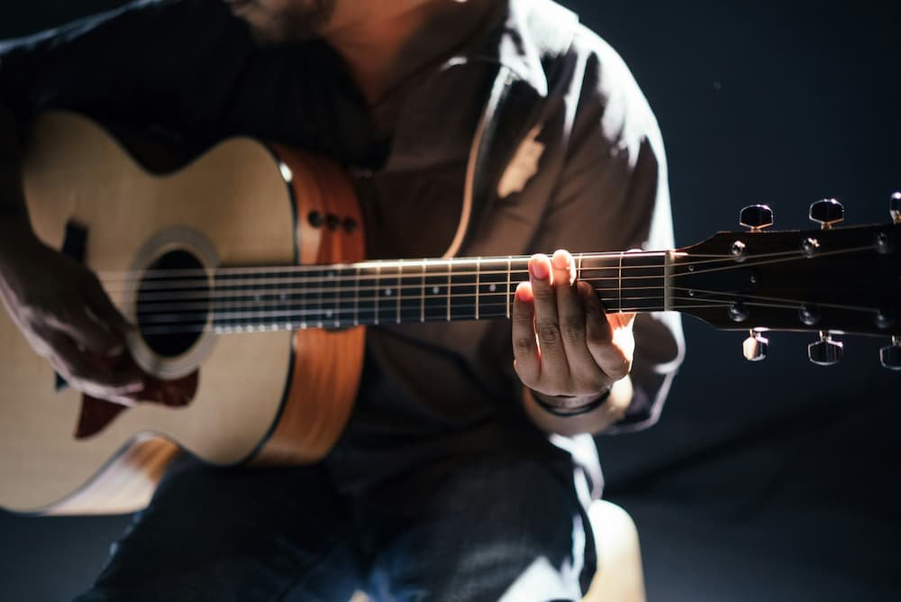 A man playing acoustic guitar 